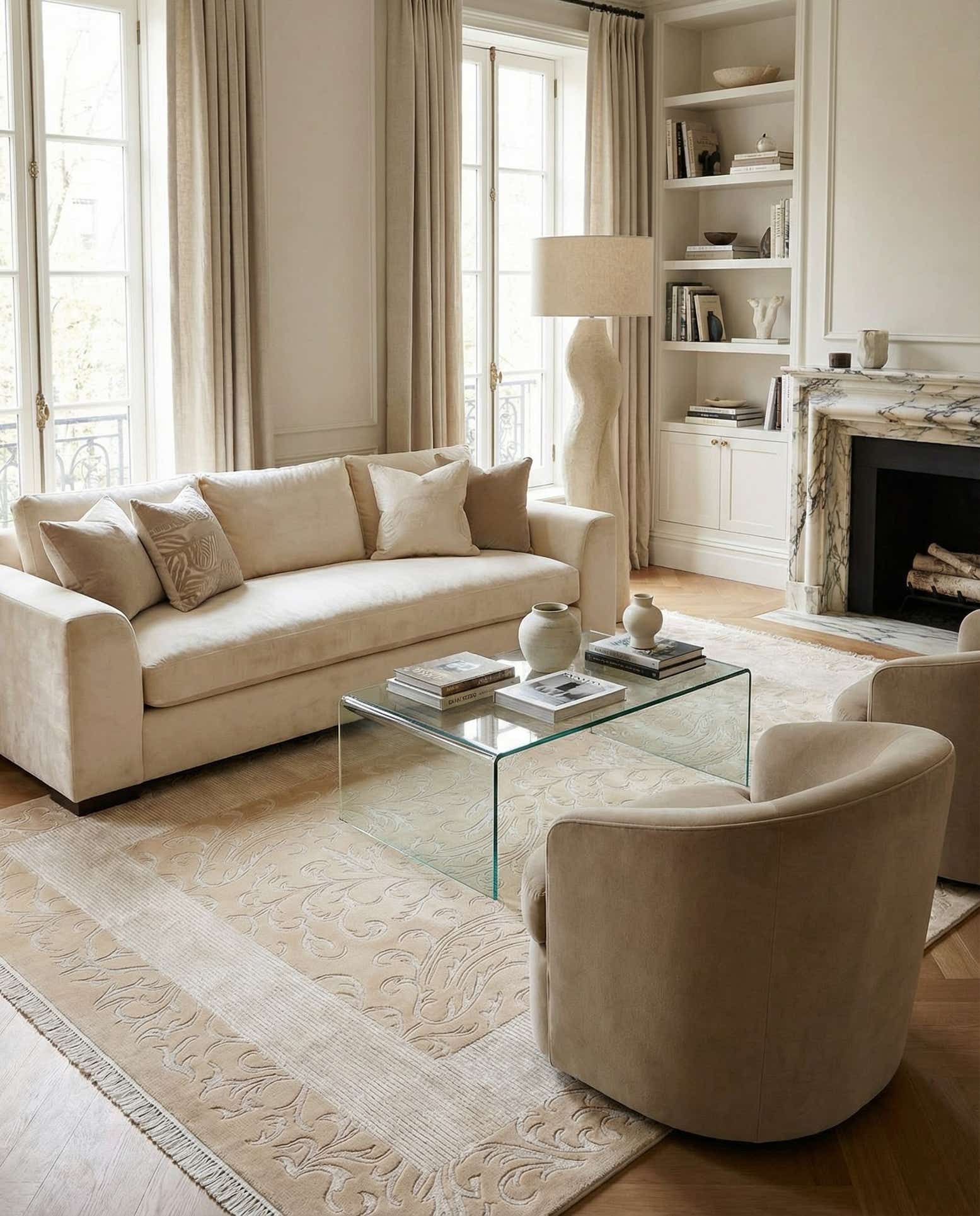 6' 7 x 9' 6 Hand Knotted Darya Wool Rug