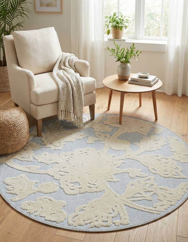 Detail image of 5' 3 x 5' 3  Washable Aruba Indoor / Outdoor Round Rug