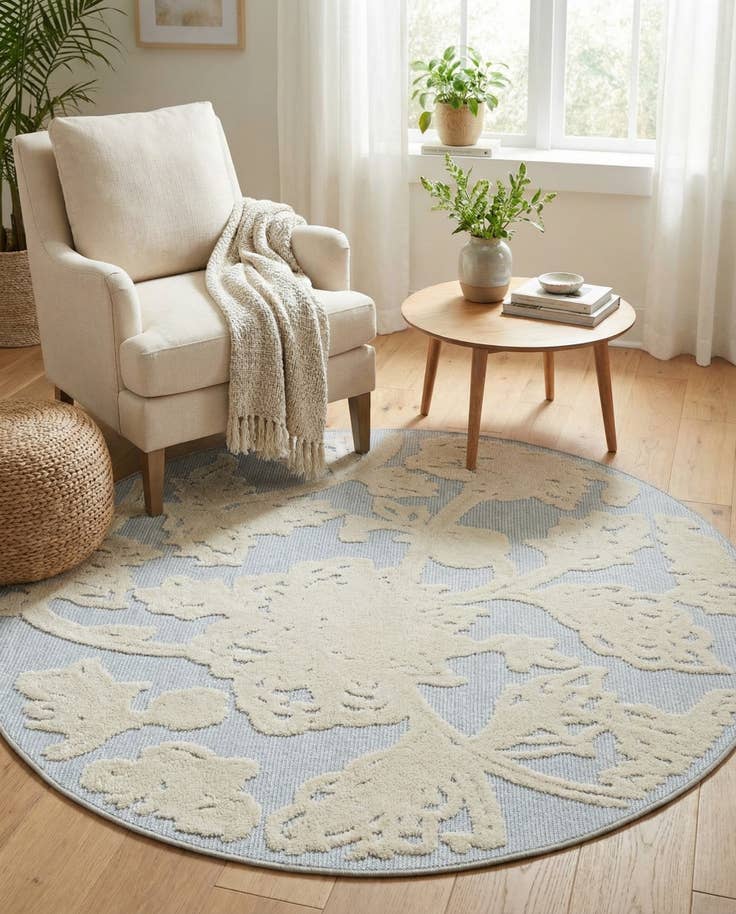 Detail image of 5' 3 x 5' 3 Easy-Clean Aruba Indoor / Outdoor Round Rug