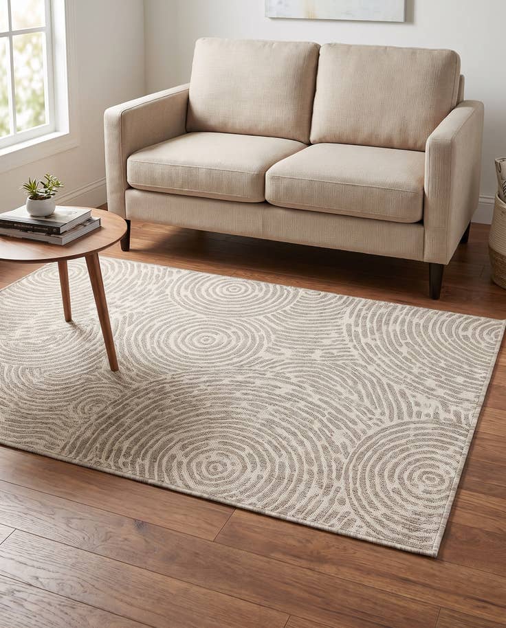Detail image of 4' x 6' Easy-Clean Modern Indoor / Outdoor Rug