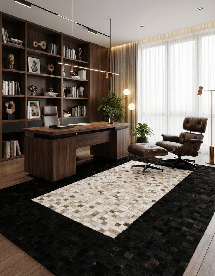 Detail image of 5' x 8' Cowhide - Patchwork Rug