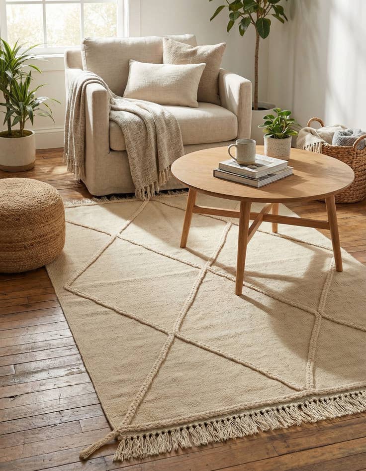 Detail image of 3' 6 x 5' 1  Hand Knotted Moroccan Wool Rug