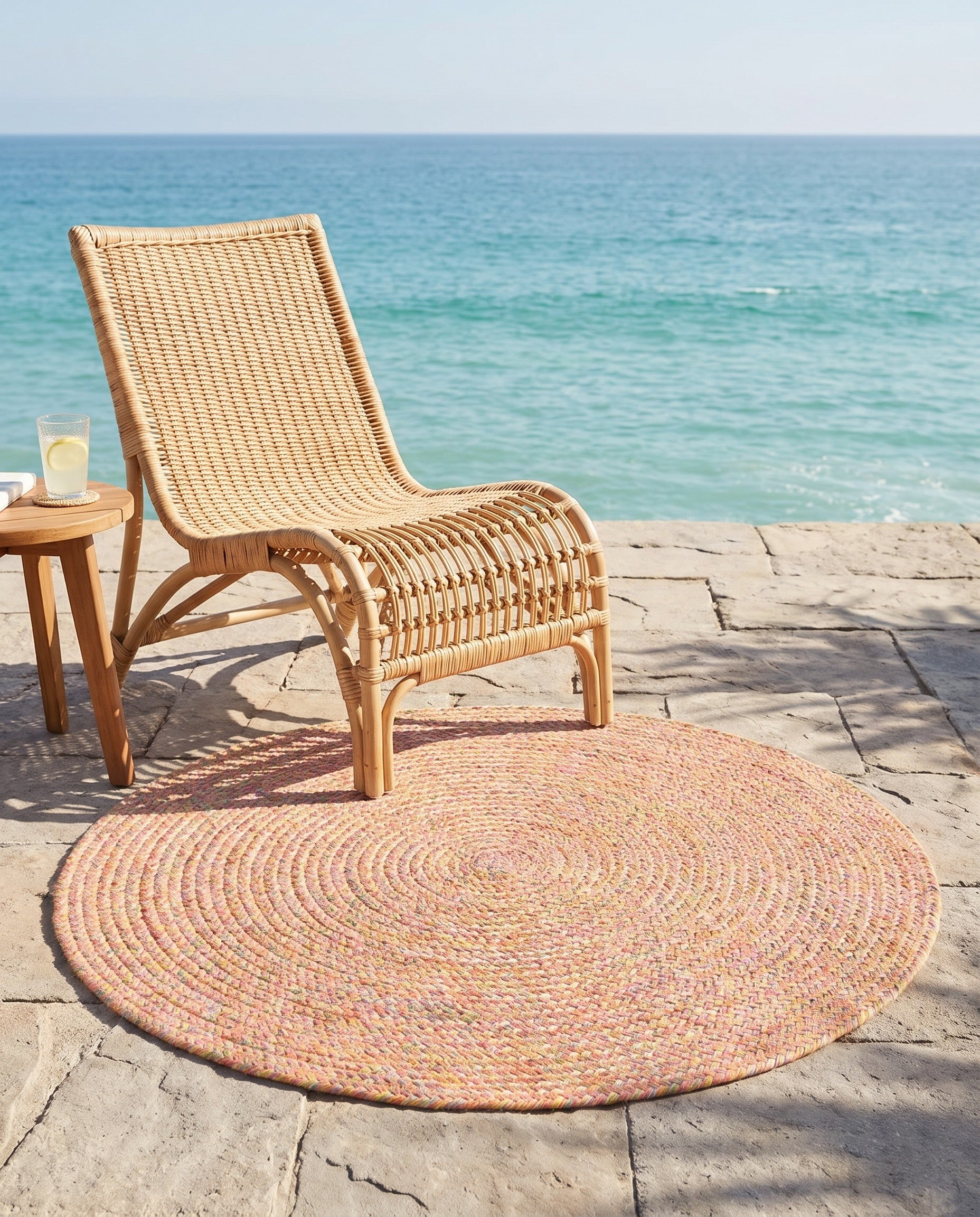 100cm x 100cm Hand Braided Eco Verse Washable Indoor / Outdoor Round Rug