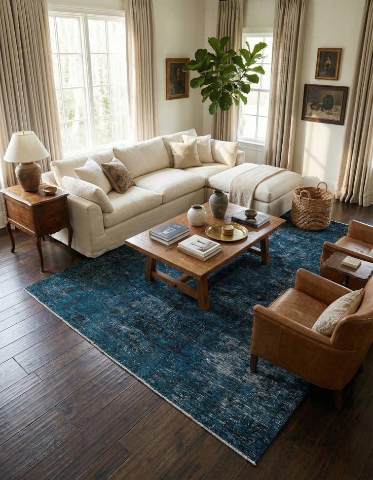 Detail image of 5' 6 x 8' 10 Hand Knotted Ultra Vintage Persian Wool Rug