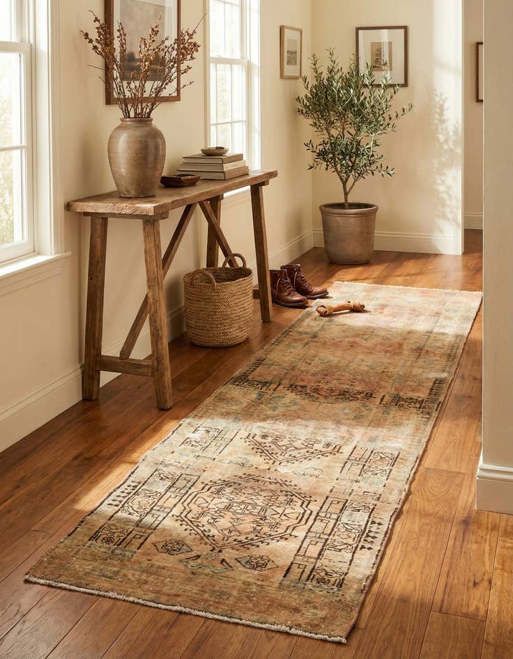 Detail image of 3' x 10'  Hand Knotted Ultra Vintage Persian Wool Runner Rug