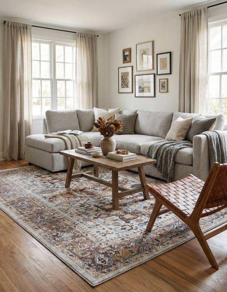 Detail image of 7' 10 x 11' Washable Yara Rug