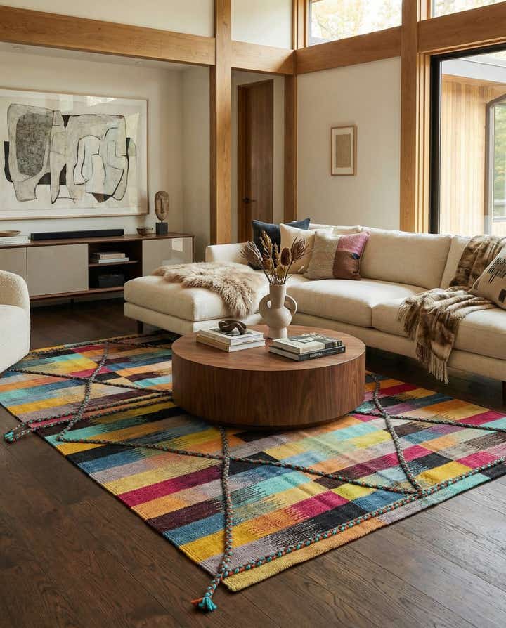 4' 2 x 6' Hand Woven Kilim Modern Wool Rug