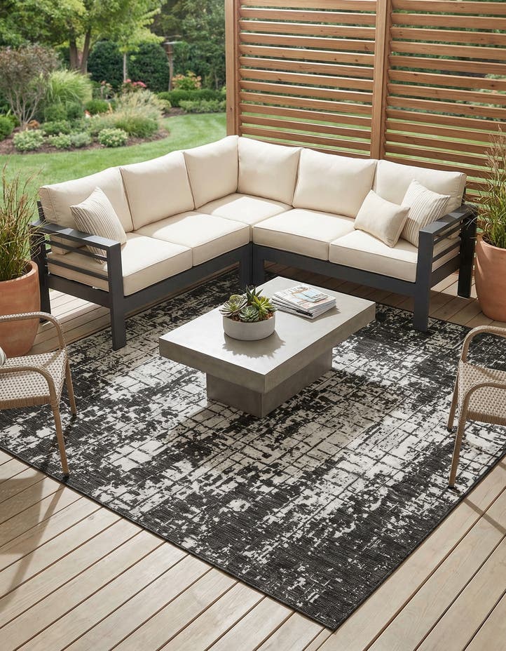 7' 10 x 7' 10 Easy-Clean Modern Indoor / Outdoor...