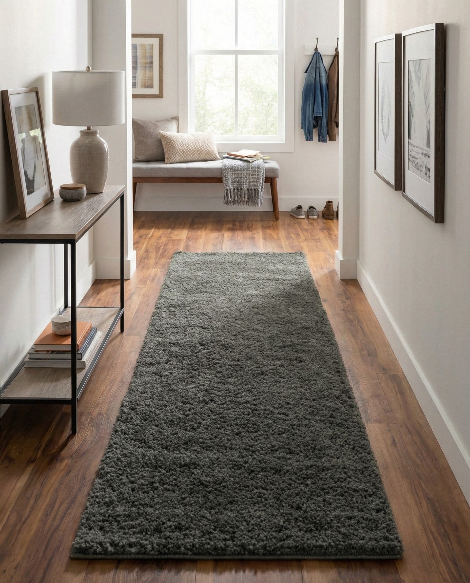  2' 7 x 13' Soft Solid Shag Runner Rug