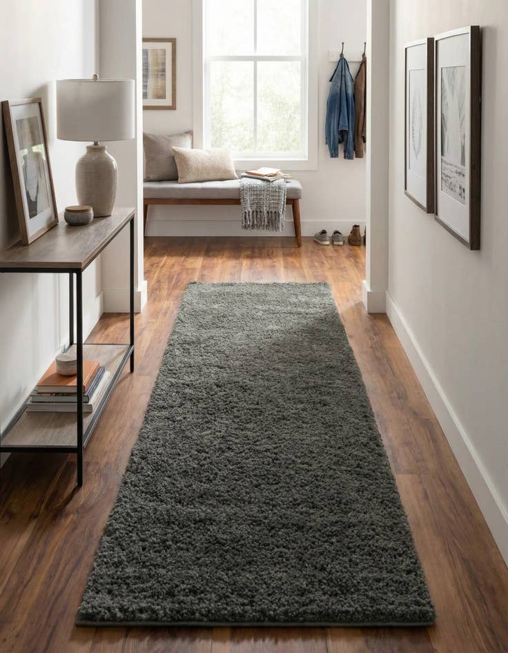 Detail image of  2' 7 x 13' Soft Solid Shag Runner Rug