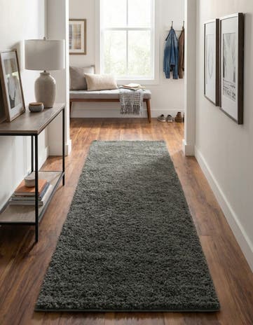 2' 7 x 13' Soft Solid Shag Runner Rug