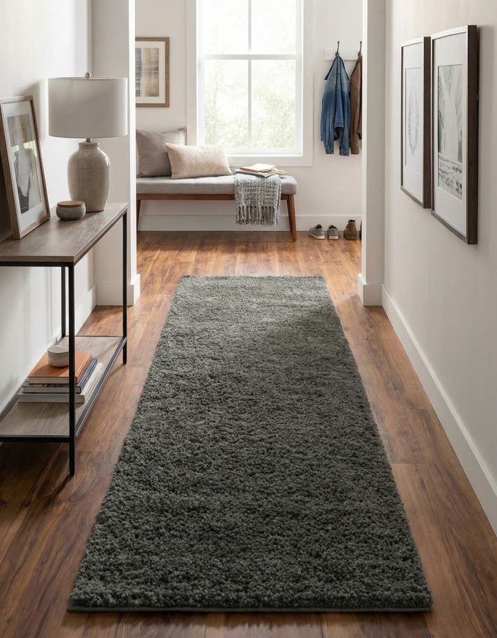 2' 7 x 13' Soft Solid Shag Runner ...