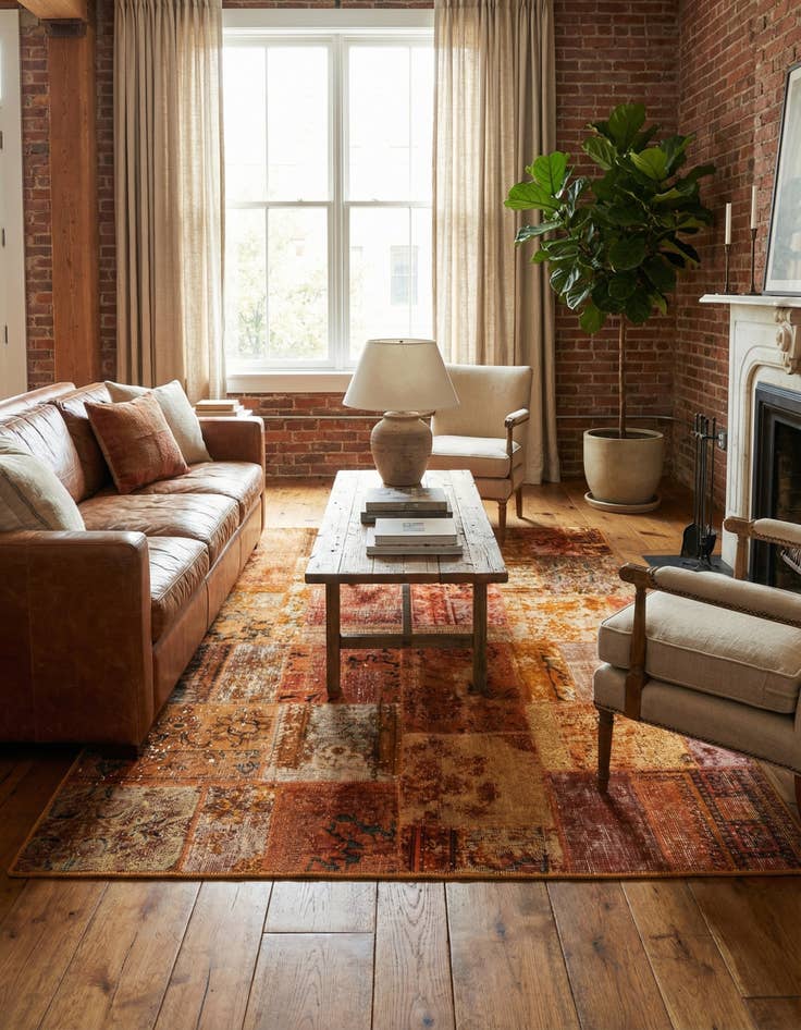Detail image of 5' x 6' 5 Hand Knotted Ultra Vintage Persian Wool Rug
