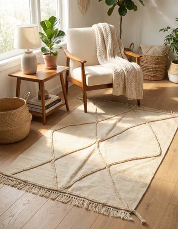 3' 5 x 5' Hand Knotted Moroccan Wool Rug