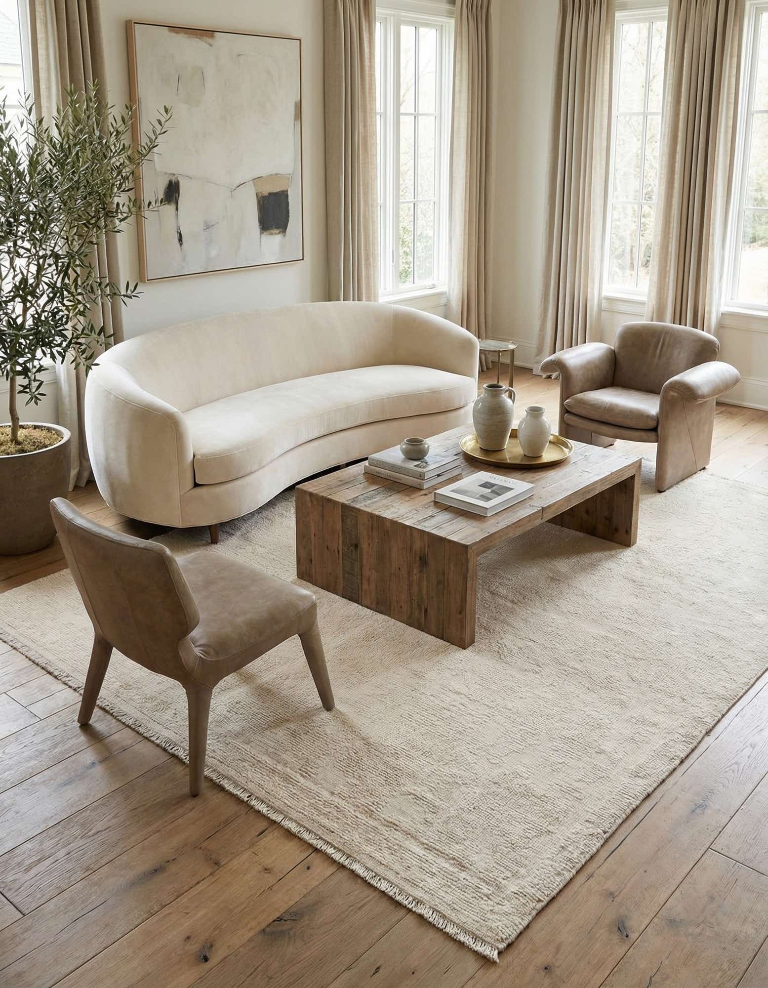 6' x 9' 4 Hand Knotted Darya Wool Rug