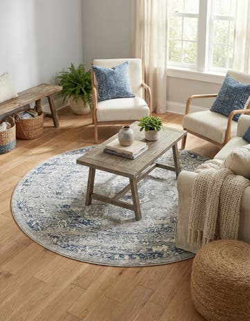Gray Charleston Round Rug