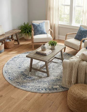 Gray Charleston Round Rug