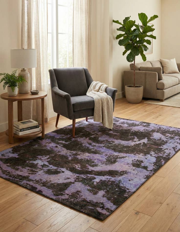 Detail image of 5' 2 x 7'  Hand Knotted Ultra Vintage Persian Wool Rug