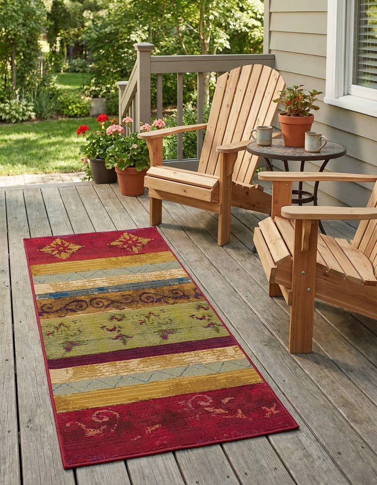 Detail image of  2' x 4'  Washable Modern Indoor / Outdoor Runner Rug