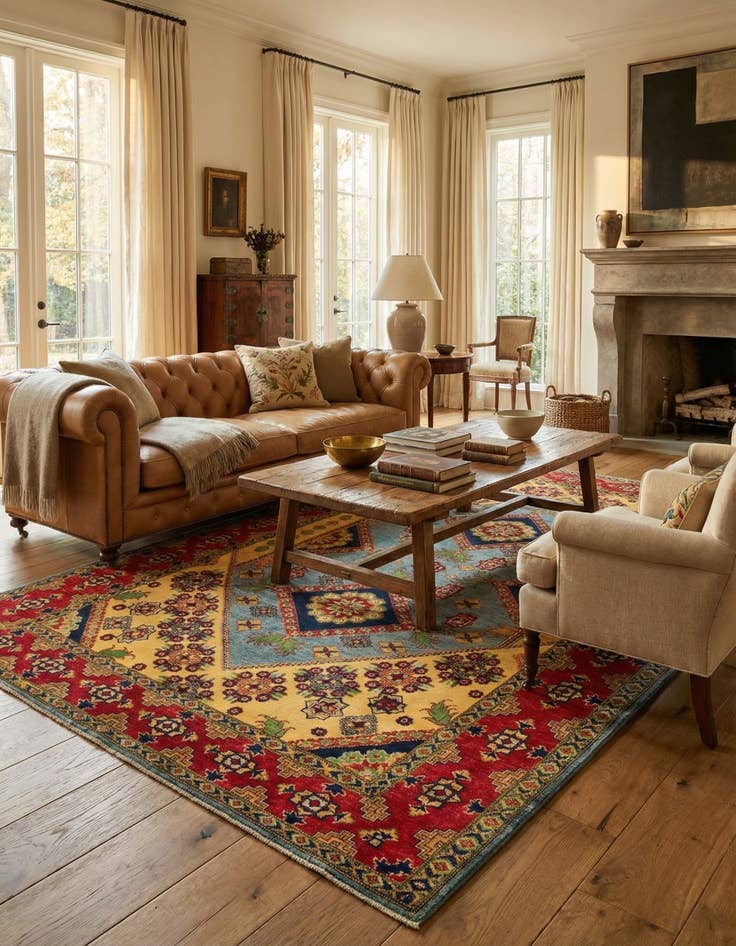 Detail image of 6' 8 x 9' 11  Hand Knotted Kazak Rug