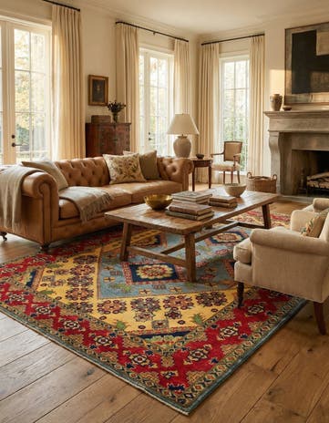 6' 8 x 9' 11 Hand Knotted Kazak Rug