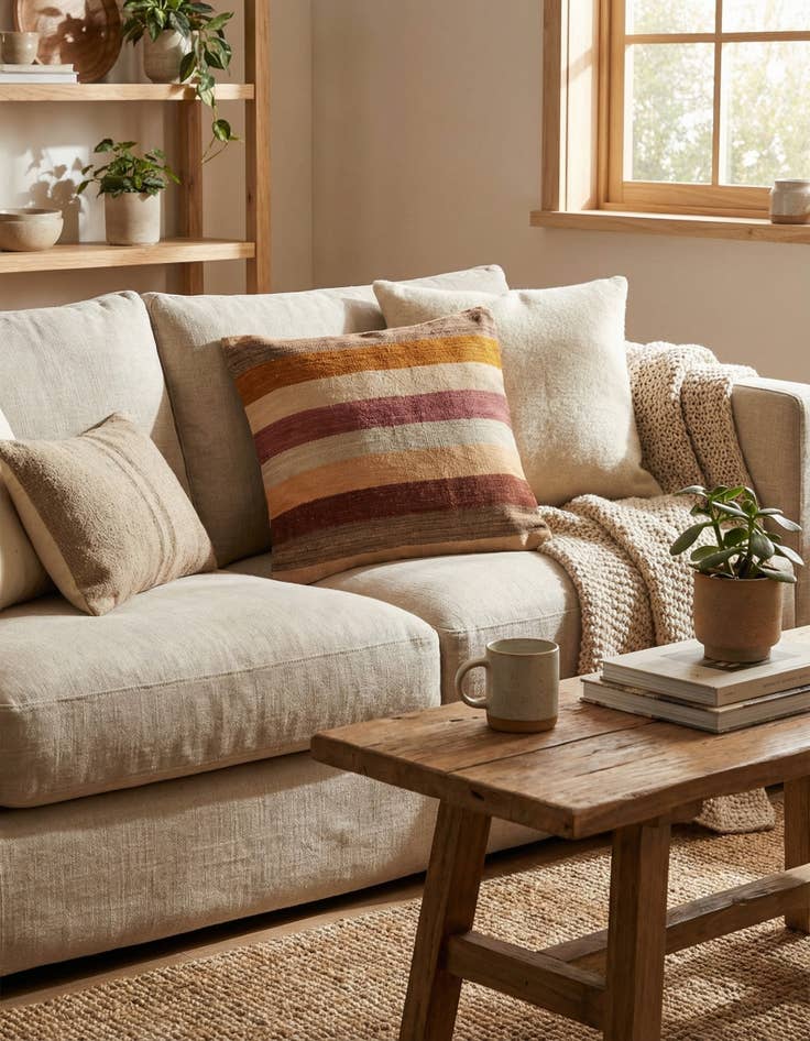 Detail image of 2' 5 x 2' 6  Hand Woven Pillow Wool Square Rug