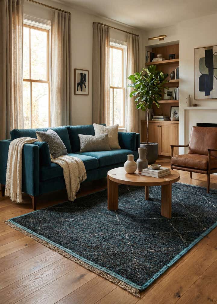 5' 10 x 8' 6 Hand Knotted Moroccan Wool Rug