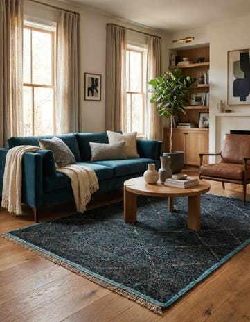 5' 10 x 8' 6 Hand Knotted Moroccan Wool Rug