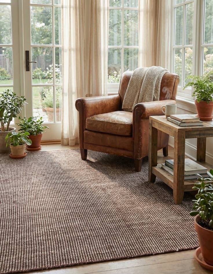 Detail image of 4' 1 x 6' 1  Hand Woven Jill Zarin English Manor Wool Rug