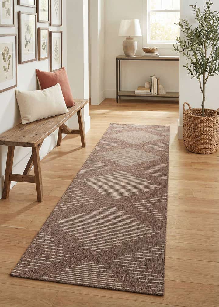 3' 3 x 14' Easy-Clean Modern Indoor / Outdoor Runner Rug