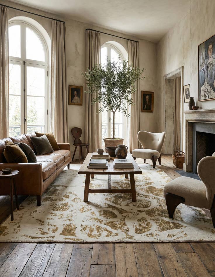 Detail image of 5' 9 x 8' 4  Hand Knotted Ultra Vintage Persian Wool Rug