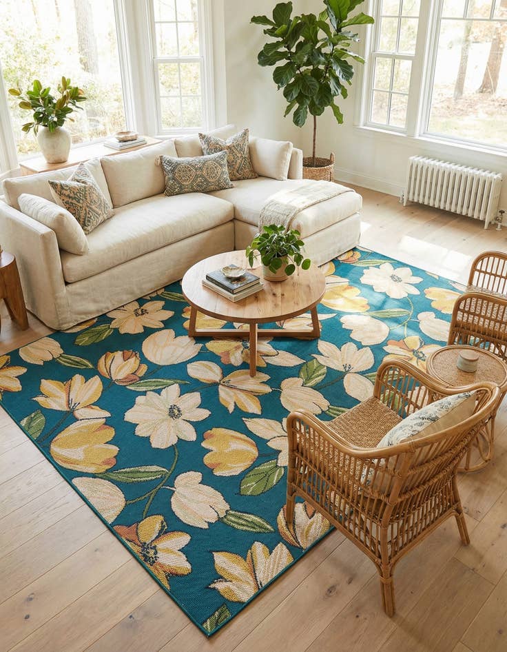 Detail image of 9' x 12' Easy-Clean Baja Indoor / Outdoor Rug