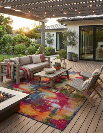 8' x 11' 4 Easy-Clean Modern Indoor / Outdoor Rug