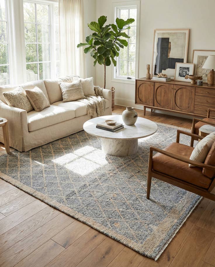 Detail image of 7' 10 x 9' 10 Hand Knotted Darya Wool Rug