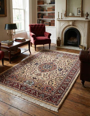 4' x 5' 10 Hand Knotted Jaipur Wool Rug