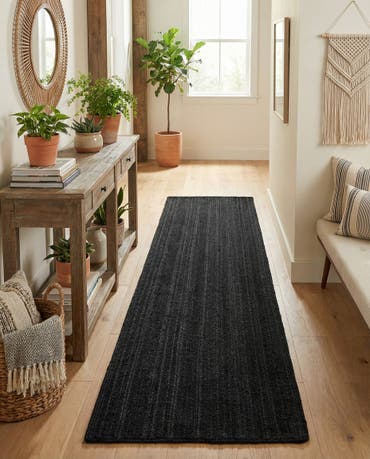  2' 7 x 12'  Hand Braided Jute Runner Rug