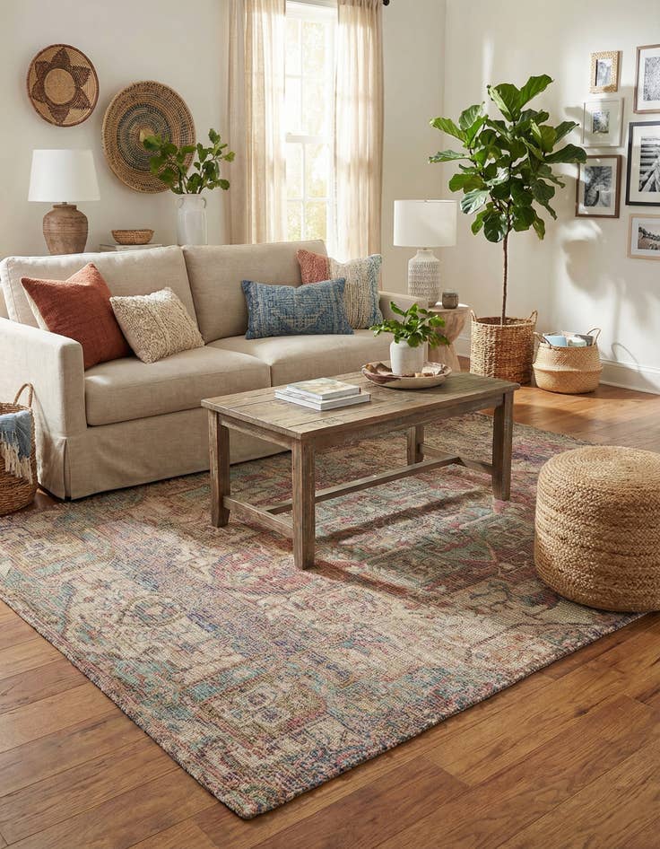 Detail image of 5' 1 x 8' Chenille Jute Rug