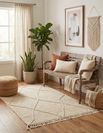 3' 6 x 5' 1 Hand Knotted Moroccan Wool Rug