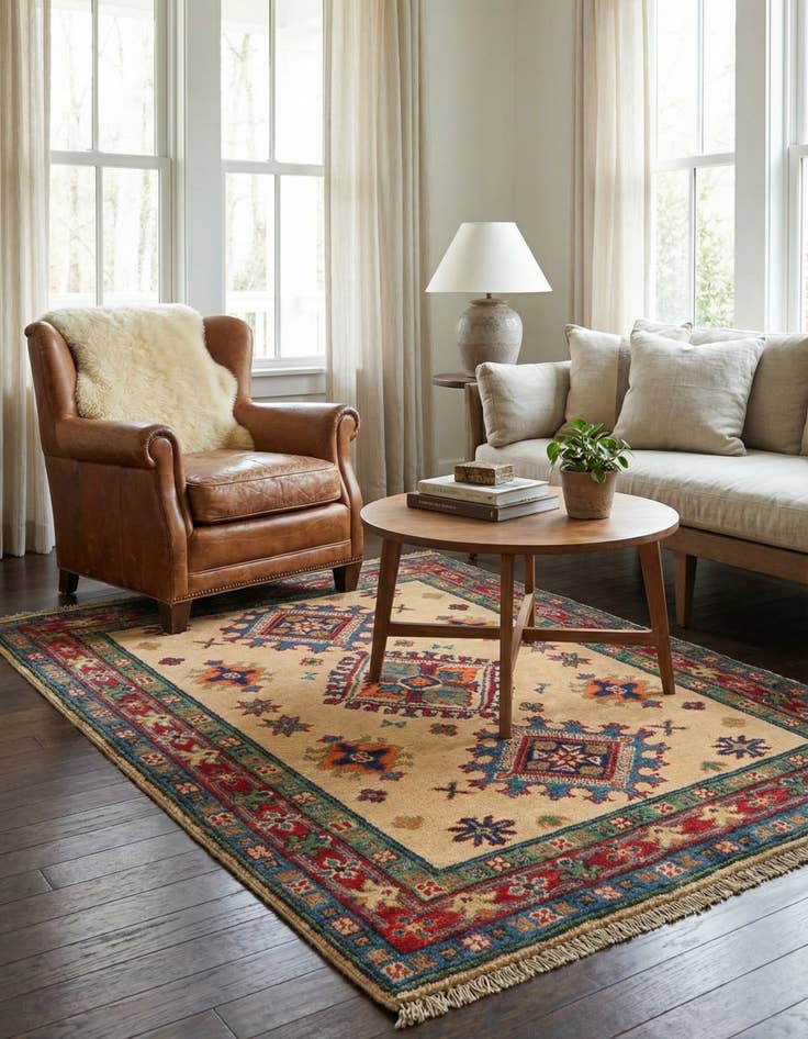 Detail image of 2' 8 x 4' 1  Hand Knotted Kazak Rug