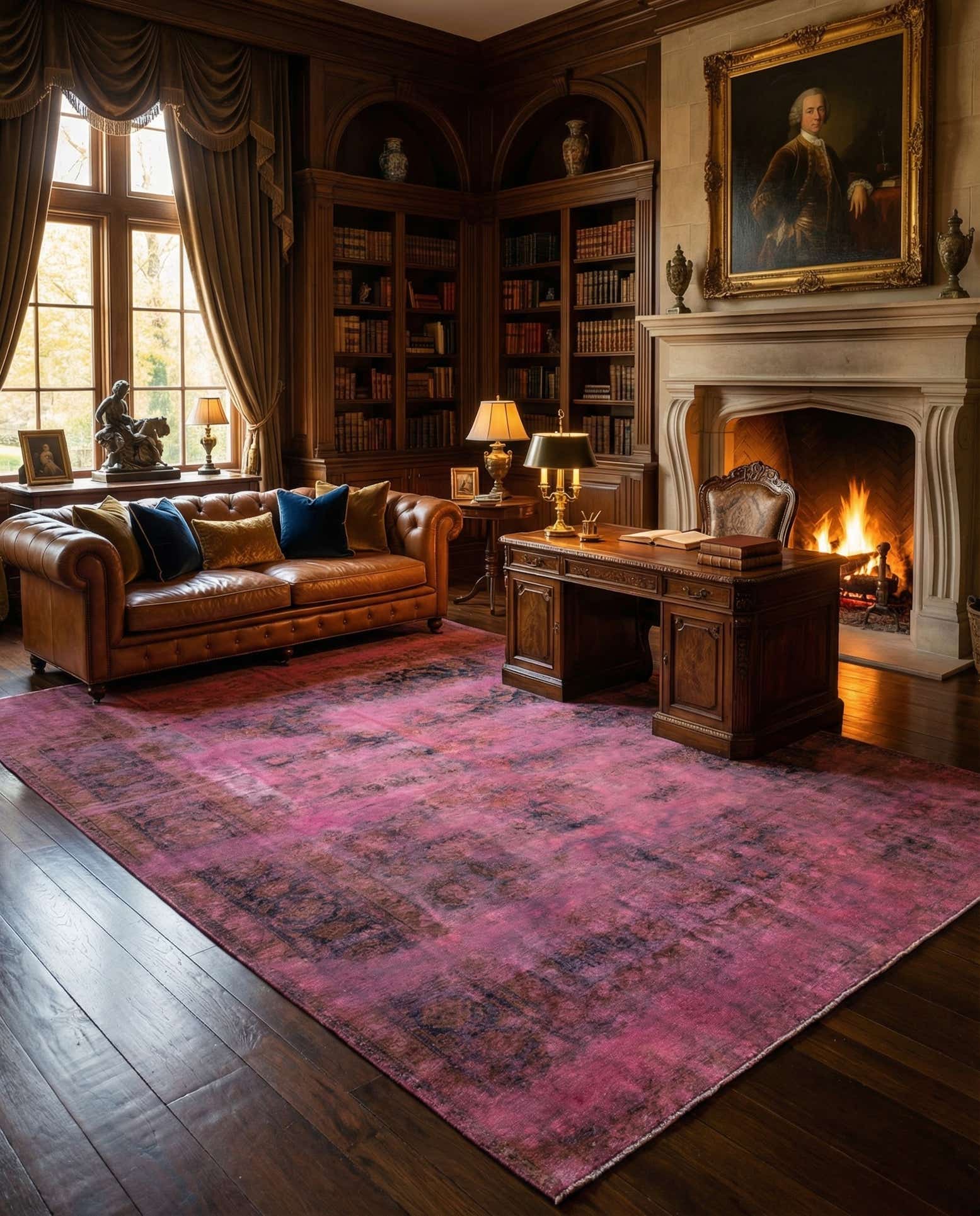 6' 11 x 10' 8 Vintage Royal Wool Rug