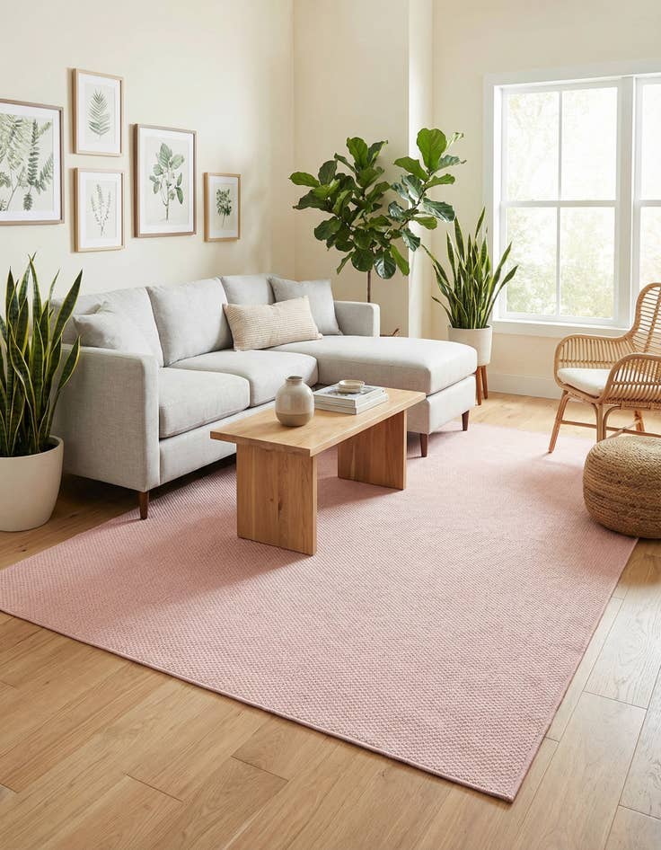 Detail image of 7' 10 x 11'  Washable Solid Indoor / Outdoor Rug