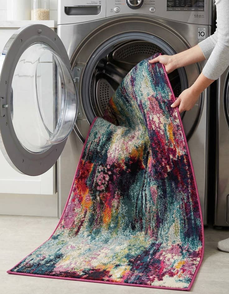 Detail image of 2' 7 x 10'  Washable Spectrum Runner Rug