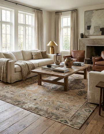 6' x 8' 9 Hand Knotted Ultra Vintage Persian Wool Rug