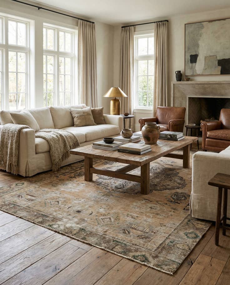 Detail image of 6' x 8' 9 Hand Knotted Ultra Vintage Persian Wool Rug