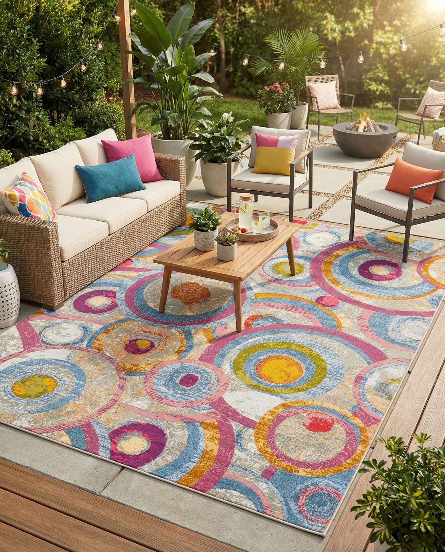 7' 10 x 10' Easy-Clean Modern Indoor / Outdoor Rug