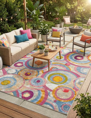 7' 10 x 10' Easy-Clean Modern Indoor / Outdoor Rug