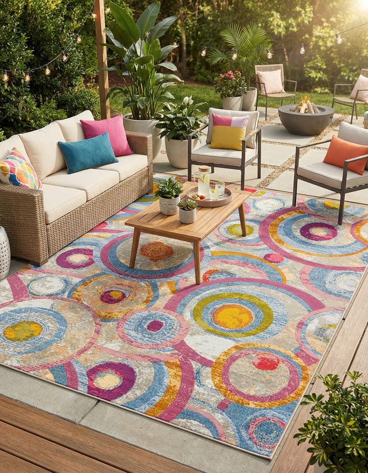 7' 10 x 10' Easy-Clean Modern Indoor / Outdoor...