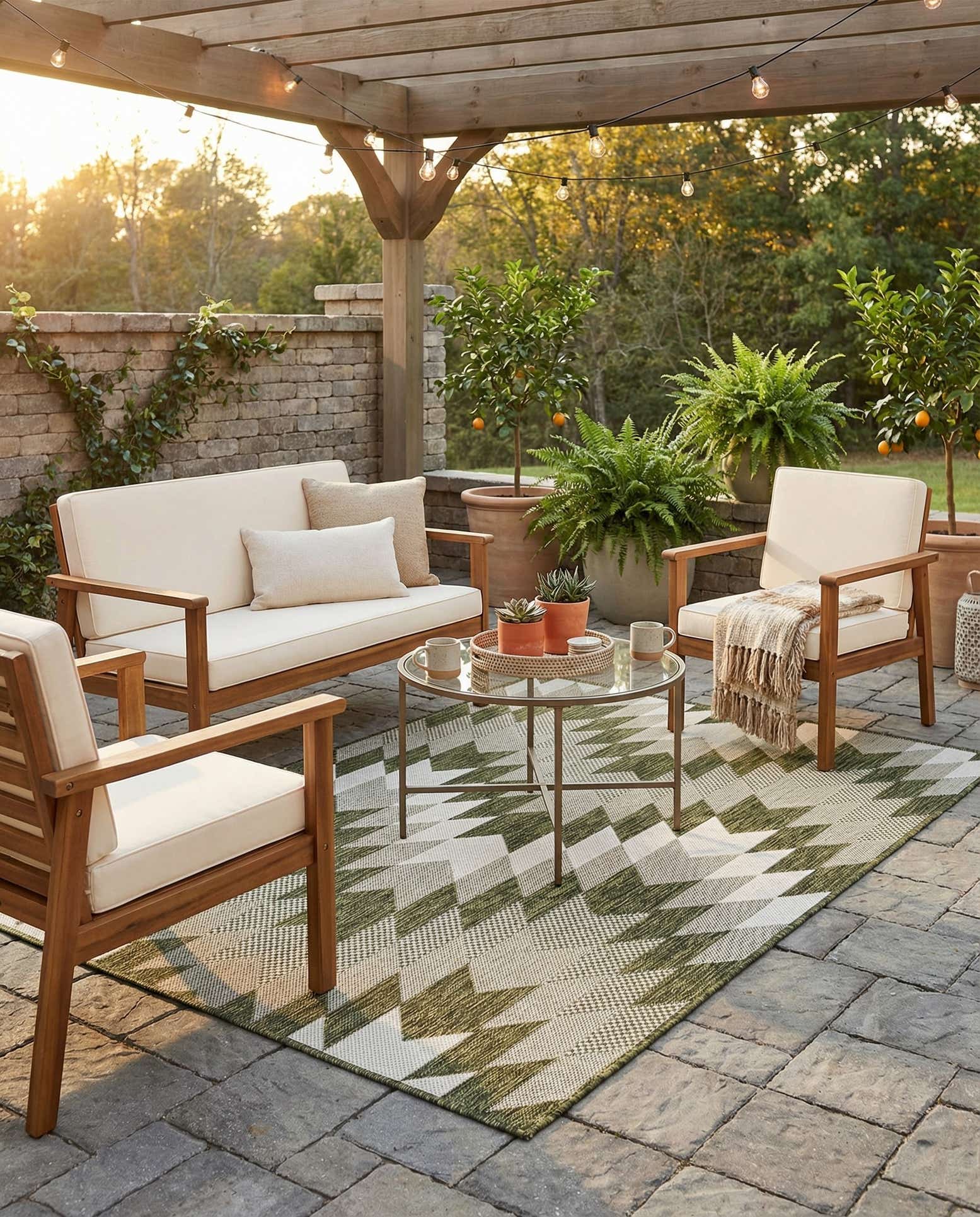4' x 6' Easy-Clean Modern Indoor / Outdoor Rug