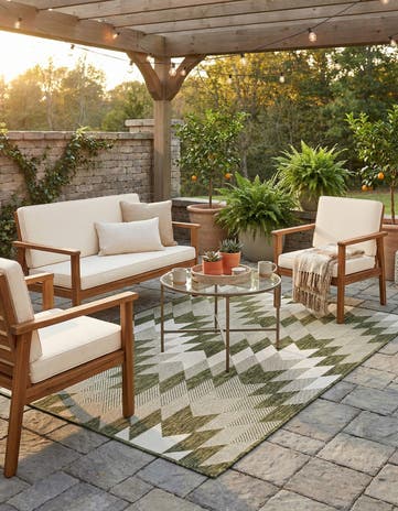 4' x 6' Easy-Clean Modern Indoor / Outdoor Rug