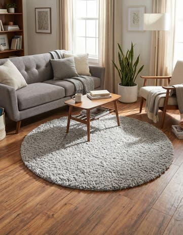 5' 3 x 5' 3 Zermatt Shag Round Rug